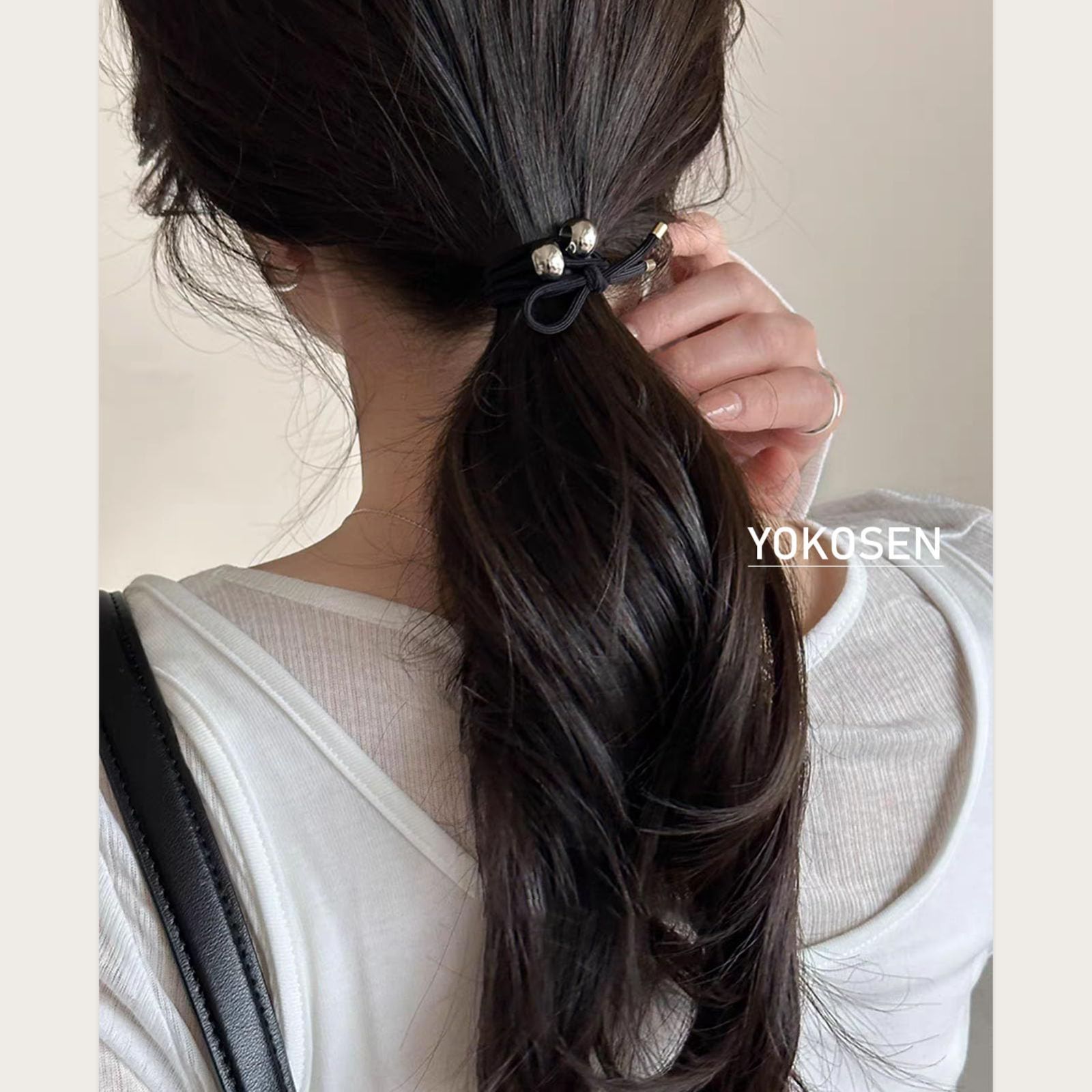 黒い流れるヘアアクセサリー 人気商品】髪留め 黒 ゴム 輪ゴム おしゃれ シリコンゴム ヘア