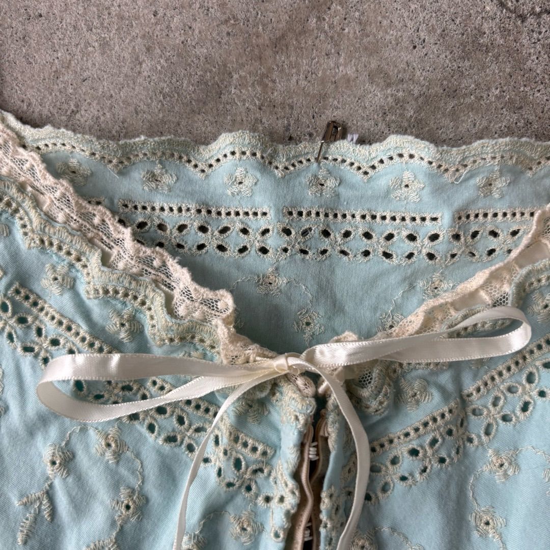 camisole / ボディスーツ風 キャミソール 刺繍 水色 #a436 y2k camisole / ボディスーツ風 キャミソール 刺繍 水色 #a436 y2k