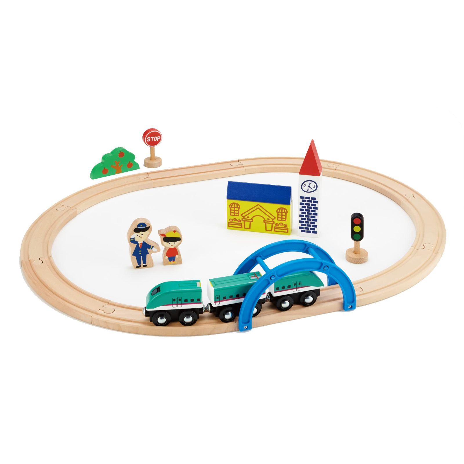 moku TRAIN はじめての木製電車セット E5系新幹線はやぶさ3両付き