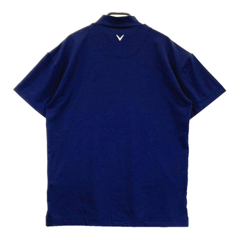 サイズ：M CALLAWAY キャロウェイ 2024年モデル ハイネック 半袖Tシャツ  ネイビー系 [240101494578] ゴルフウェア メンズ ストスト サイズ：M CALLAWAY キャロウェイ ハイネック 半袖Tシャツ