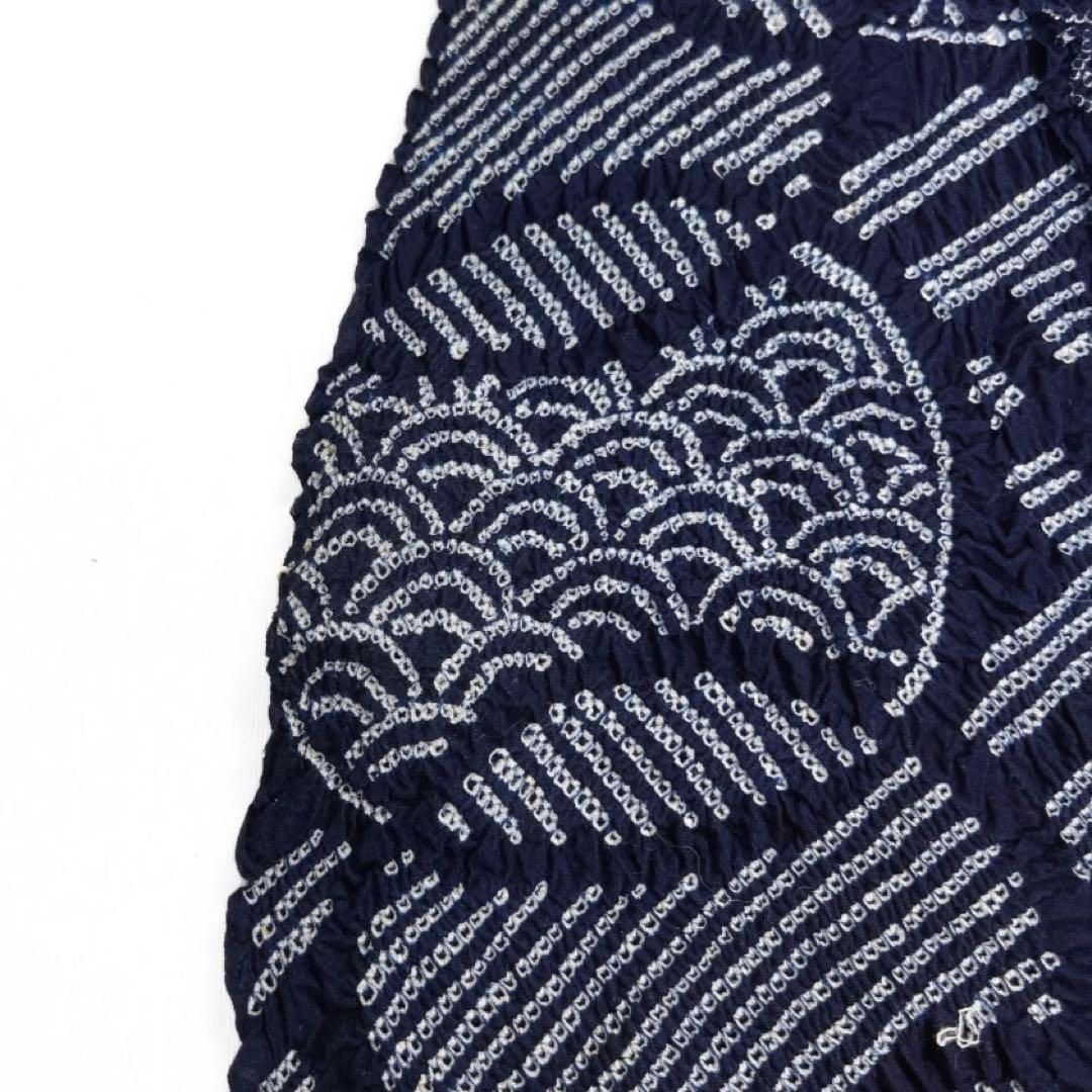 未使用有松鳴海絞り浴衣反物紗綾形伝統和模様藍染着物043a d