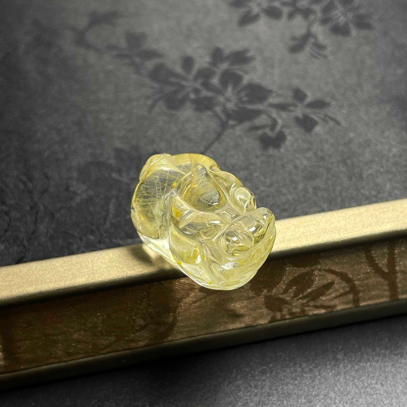 綺麗 EU製タイチンルチル・貔貅黄金針水晶 ゴールド アクセサリー 