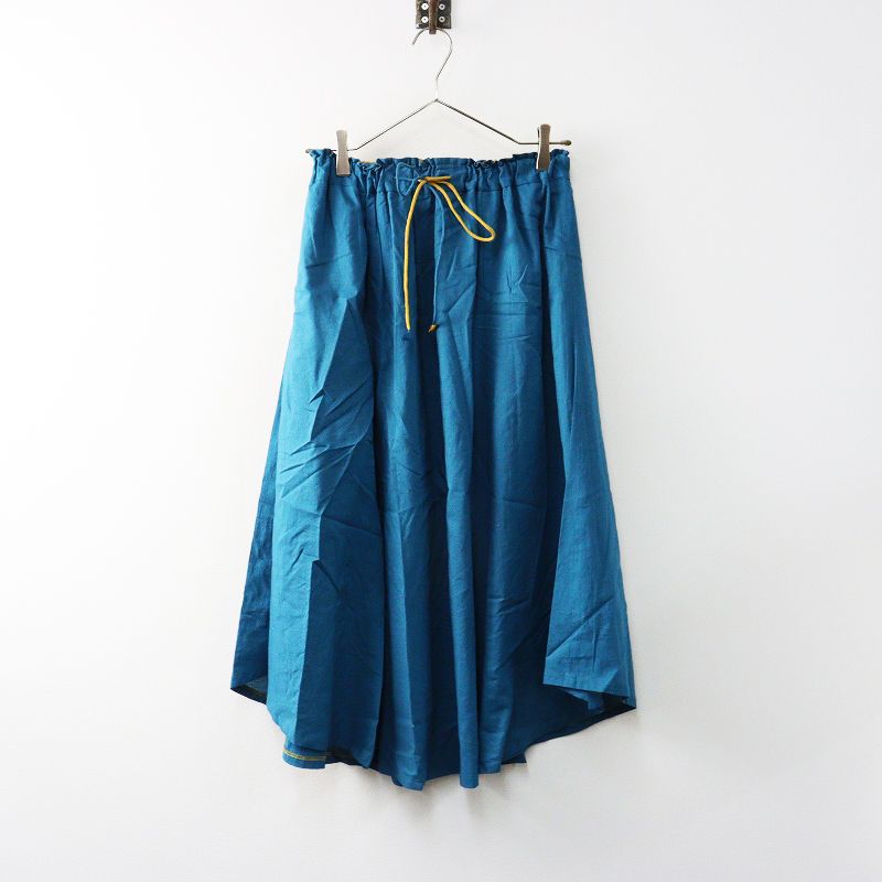 定価24200円 2025秋のよそおい掲載品 パラスパレス pal las palace 染色 コットンローンギャザーロングスカート 0 ブルー 2400014461305