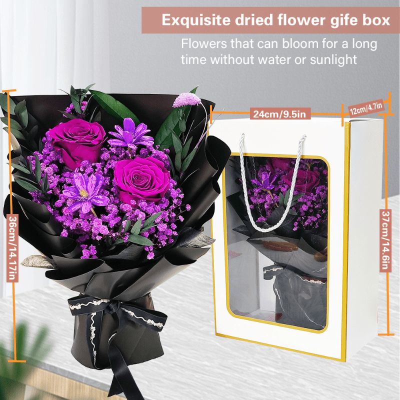 バレンタインデーの保存された薔薇のブーケ