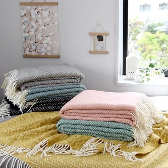 ACTUS KLIPPAN ウール スローケット ブランケット ポルカ