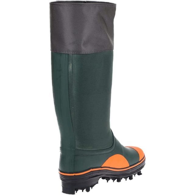 ミツウマ 岩礁80型NS ピンスパイク 長靴 濃グリーン 26.0cm 足首固定用バンド付 作業用 釣り 氷雪 204101