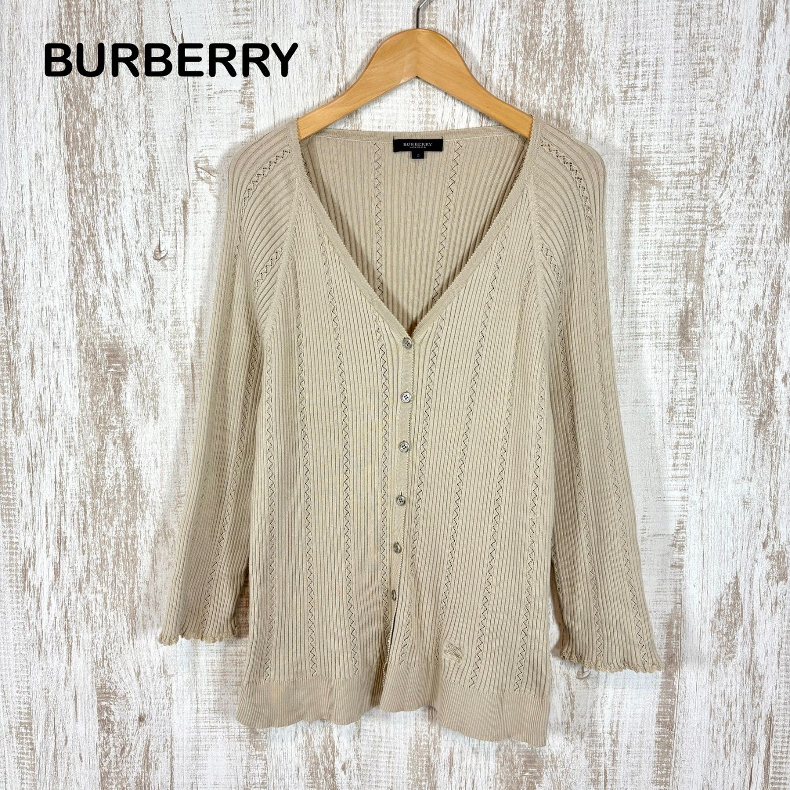 BURBERRY LONDON バーバリーロンドン ホースロゴ刺繍 Vネック