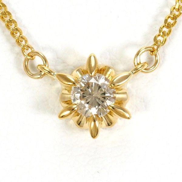 K18YG ネックレス NECKLACE ダイヤ 0.18 総重量約2.2g 約43cm