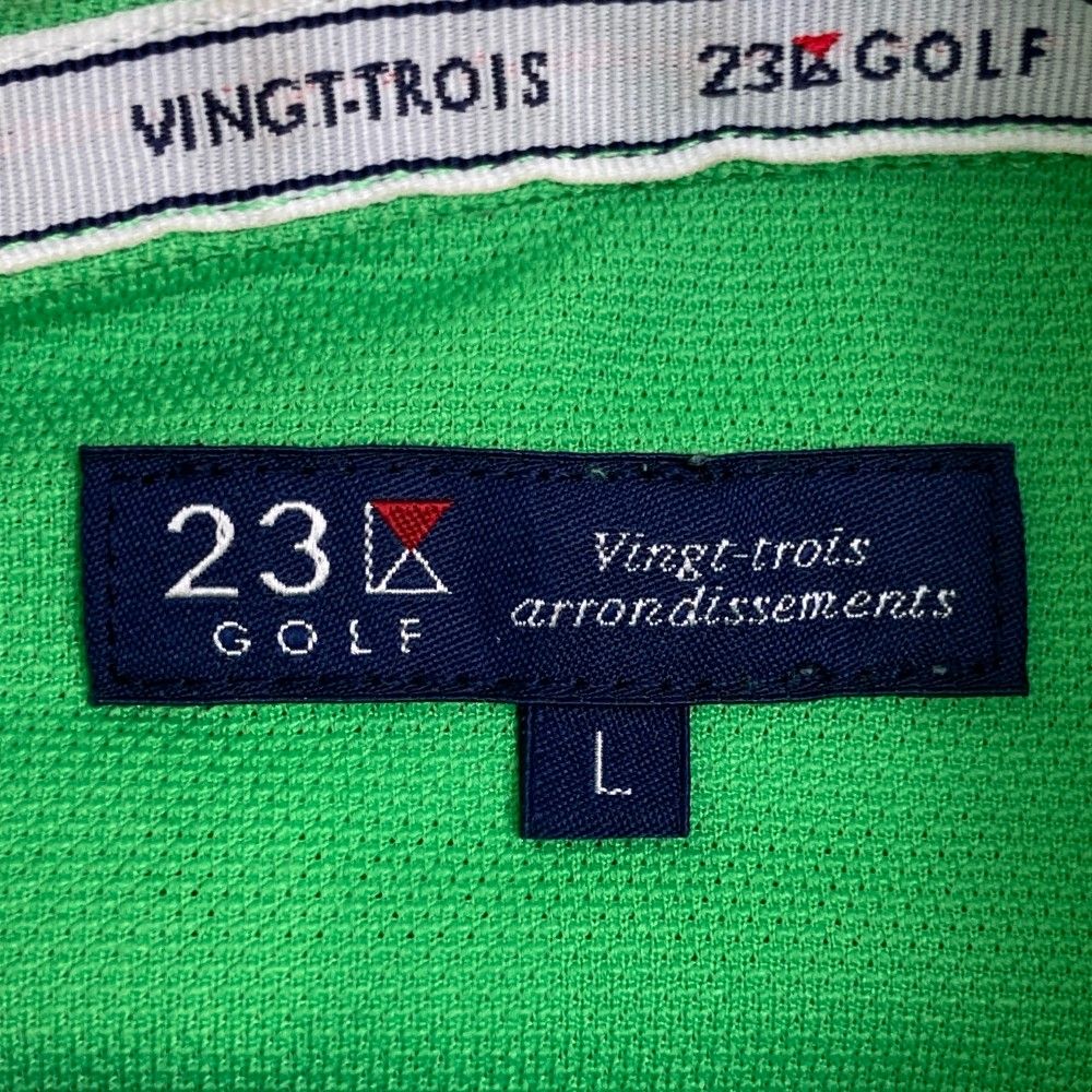 期間限定30％OFF! サイズ：L 23区GOLF ニジュウサンクゴルフ 半袖ポロシャツ 総柄 ウエア