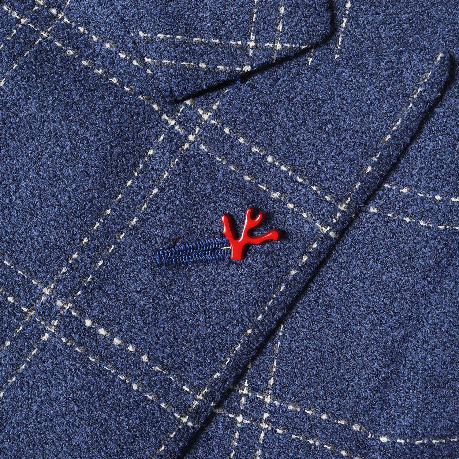 ISAIA テーラードジャケット ダークブルー フランネル 48 ISAIA テーラードジャケット ダークブルー フランネル 48