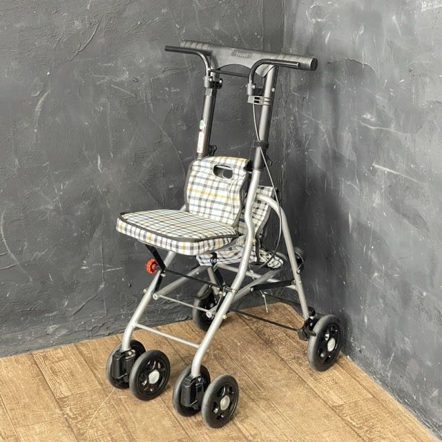 シルバーカー TacaoF CZV-09534 幸和製作所 CZV-09534 チェックブラック シプール テイコブ 手押し車 歩行補助 折り畳み | 600179
