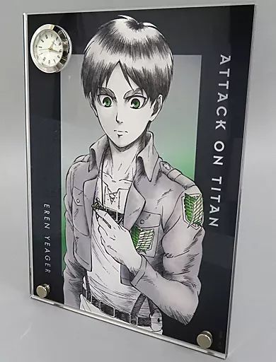 【中古】置き時計・壁掛け時計 エレン・イェーガー WIT STUDIO 時計付アクリルアート 「進撃の巨人」