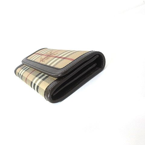 バーバリー BURBERRY 長財布 ウォレット フラップ ノバチェック ロゴ