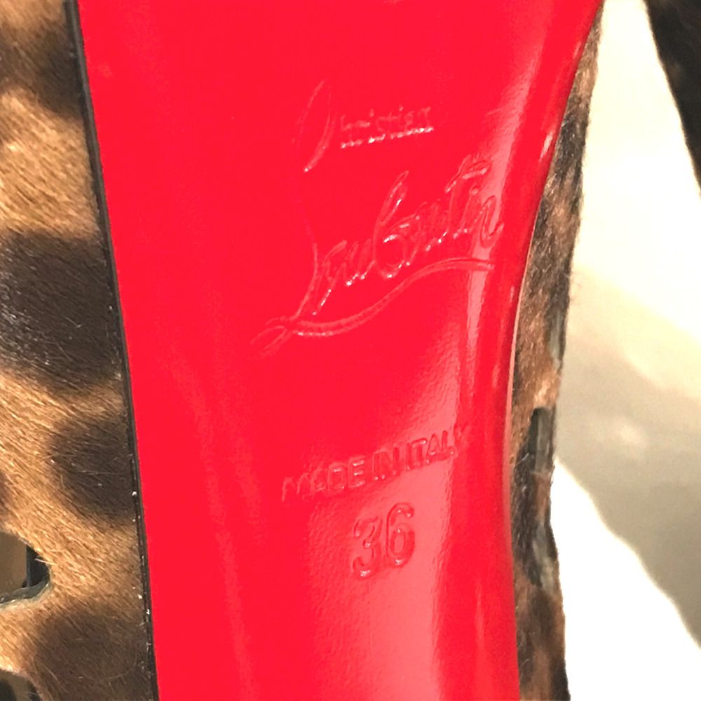 クリスチャンルブタン　オープントゥ パンプス　ハイヒール　レオパード　豹柄 Christian Louboutin - クリスチャンルブタン レオパード ヒョウ