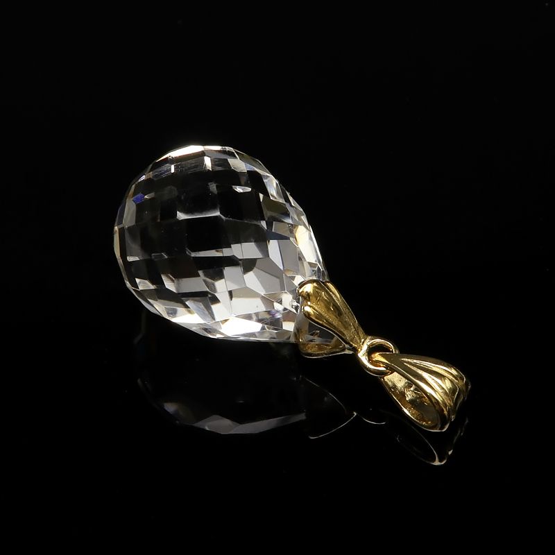 アクセサリー 天然水晶 クリスタルクォーツ ドロップカット ペンダント 