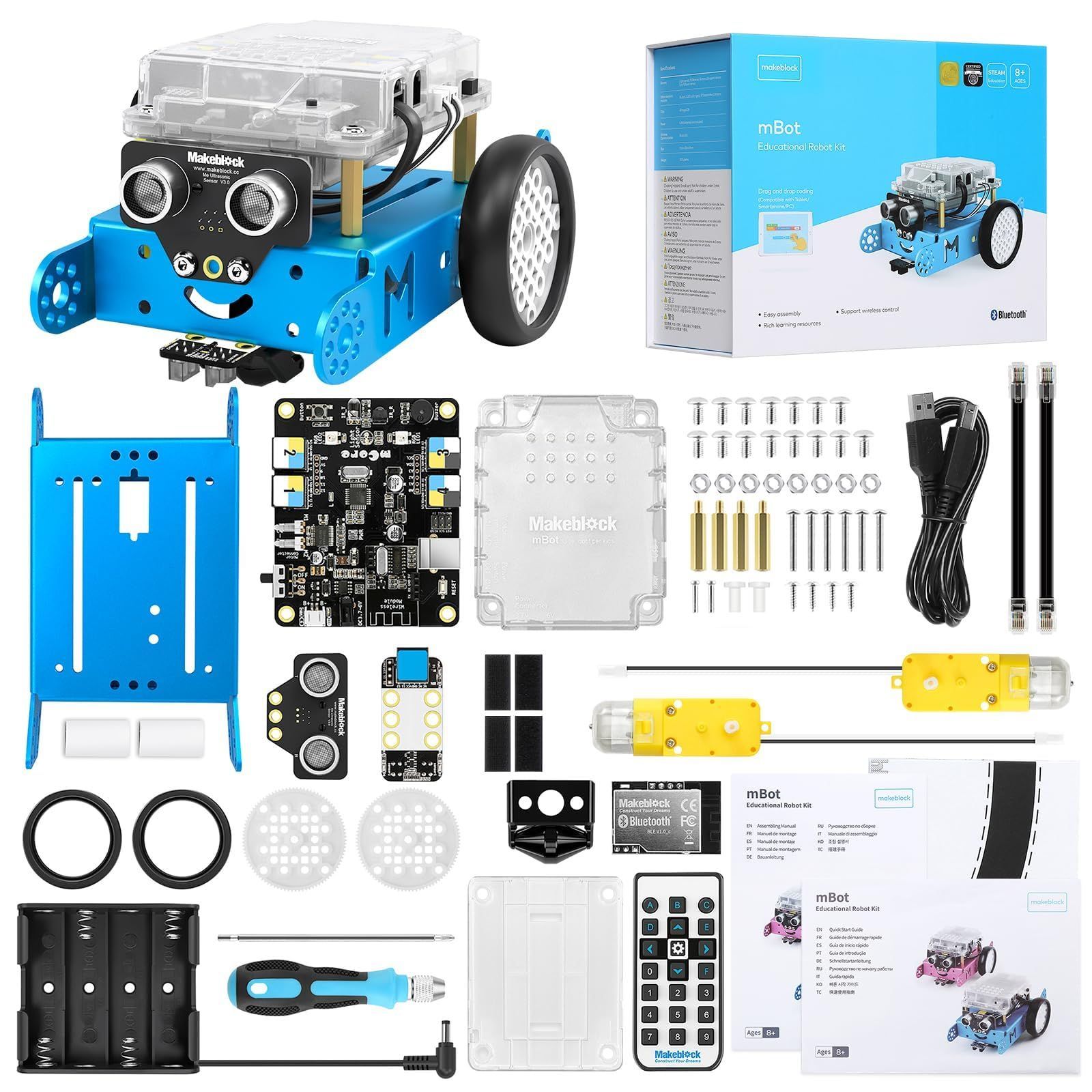 新着商品 Makeblock mBot プログラミング ロボット おもちゃ キット STEM 知育玩具 Scratch Arduino 初心者向けロボット工学 電子工学 コーディング プログラミング 勉強 8歳以上 子どものプレゼント