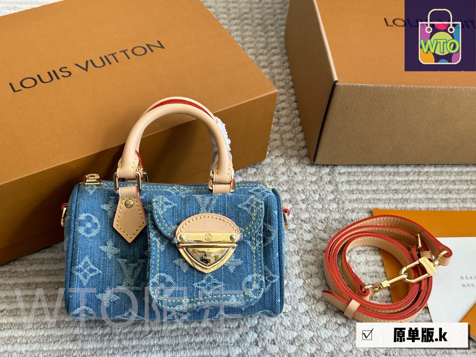 LOUIS VUITTON ナノ スピーディ デニム - レトロデニム 17×10cm | ♥品 -WT0輸入