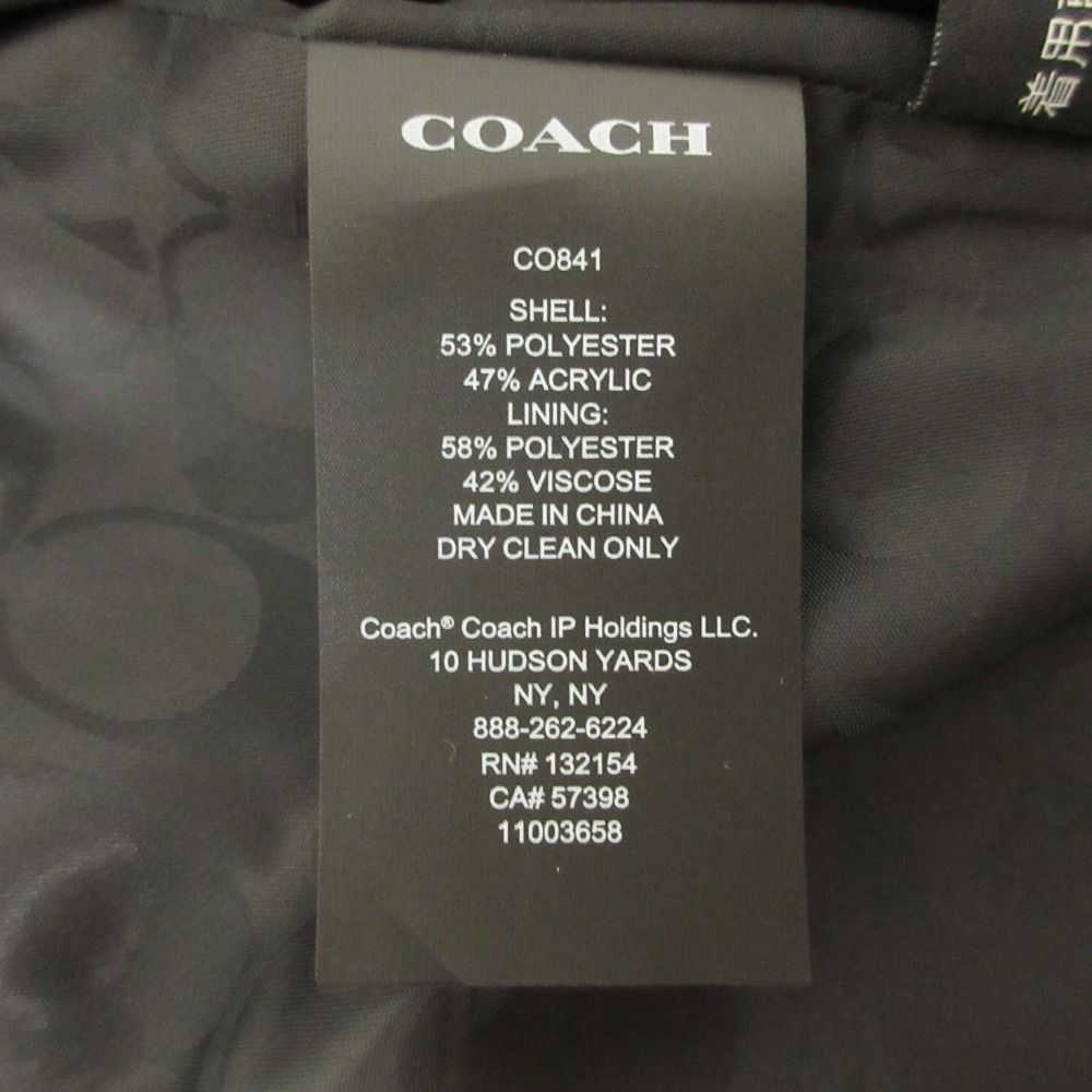 美品 COACH コーチ ツイード ノーカラー ジャケット CO841 M ブラック