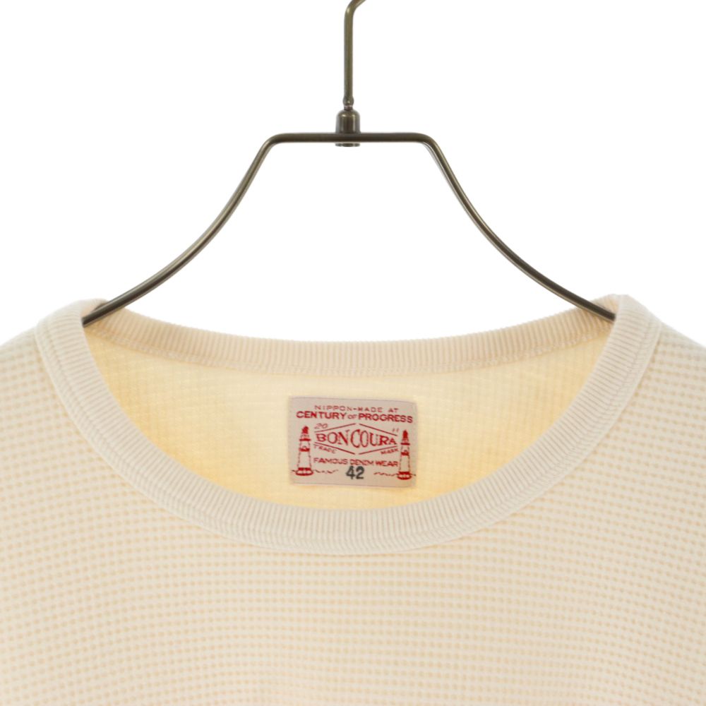 BONCOURA (ボンクラ) Heavy Weight Thermal Long Sleeves ヘビーウェイト サーマルカットソー Tシャツ  ホワイト 長袖Tシャツ