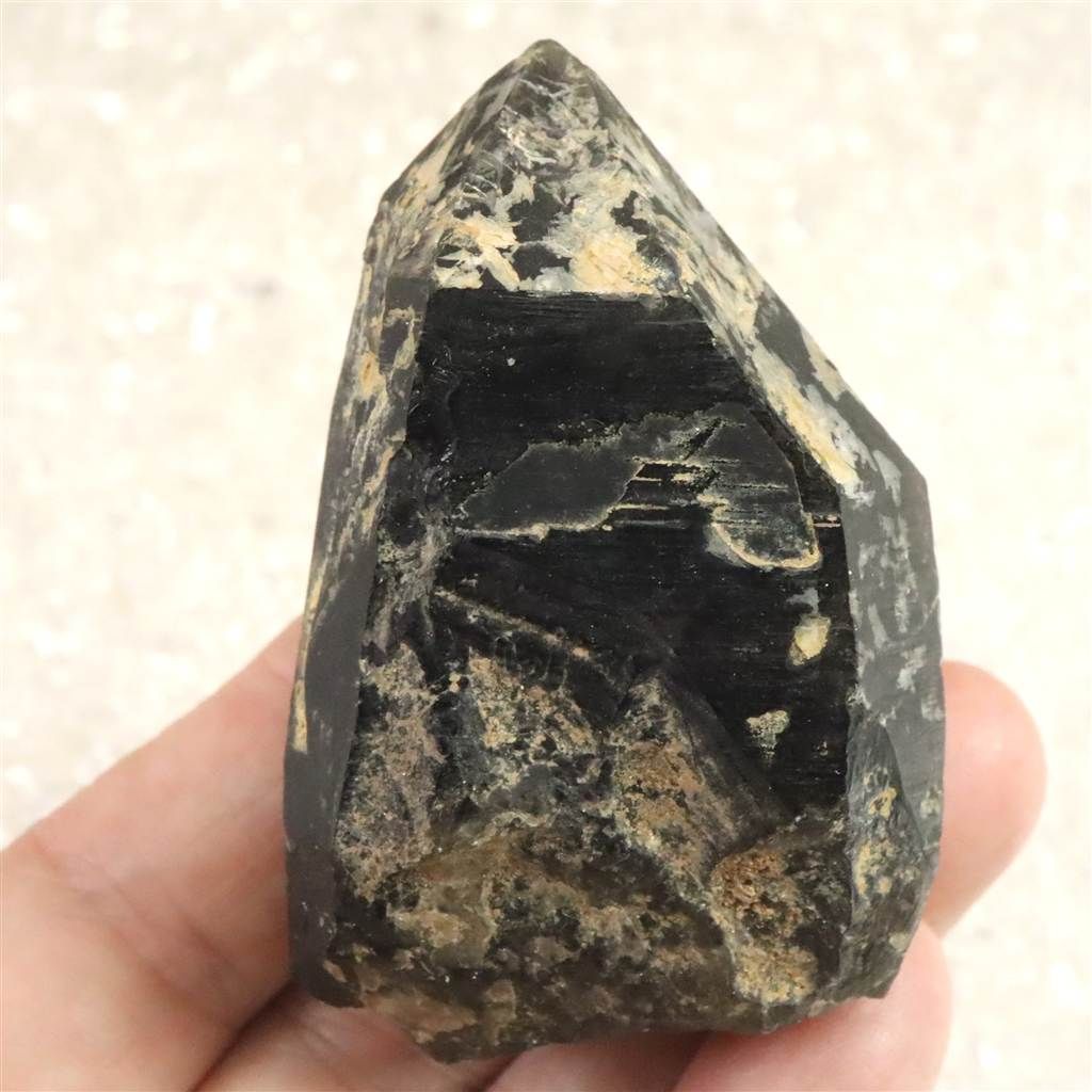 岐阜県中津川市苗木産 黒水晶（モリオン）原石 82.2g 【榎本通商58581】