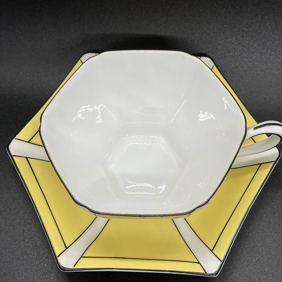 オールドノリタケ アールデコ イエロー ストライプ アンティーク