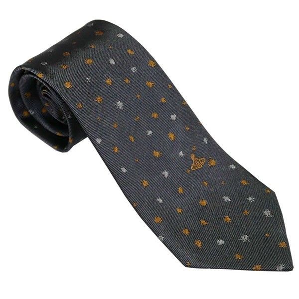 Vivienne Westwood ヴィヴィアン・ウェストウッド ネクタイ グレー系 ドット柄 イタリー製 シルク100％ AW25 81050004-W0199-P401 GREY ギフト プレゼント Vivienne Westwood ヴィヴィアン・ウェストウッド ネクタイ グレー系