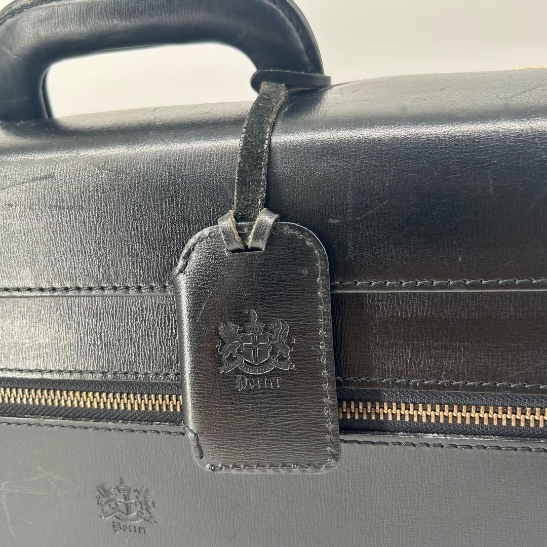 人気アイテムが再入荷！ PORTER パイロットケース アタッシュケース レザー ブラック 仕事着