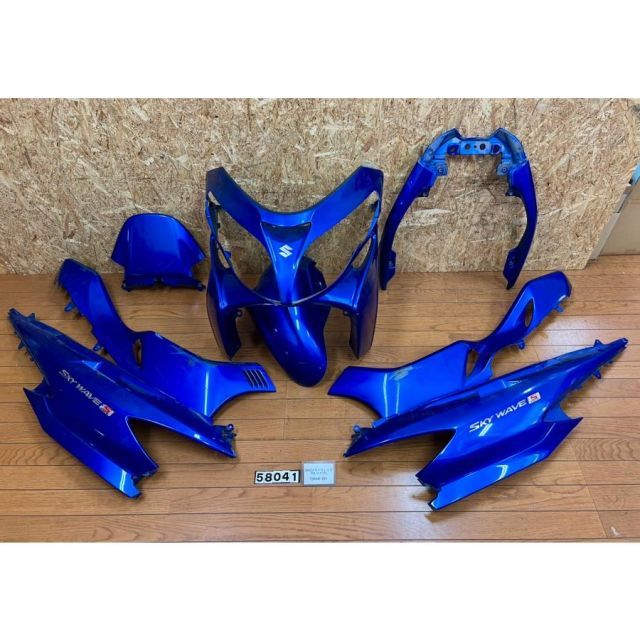 WU 58041 スズキ SUZUKI スカイウェイブ250 タイプS CJ44A-101 外装カウルセット アッパー サイド リア フェンダー 青
