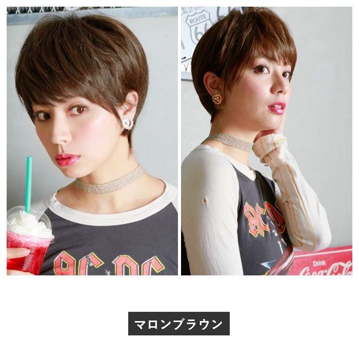 ☆ TBK.耐熱ブラック ☆ プリシラ オールウィッグ ナチュラルショート