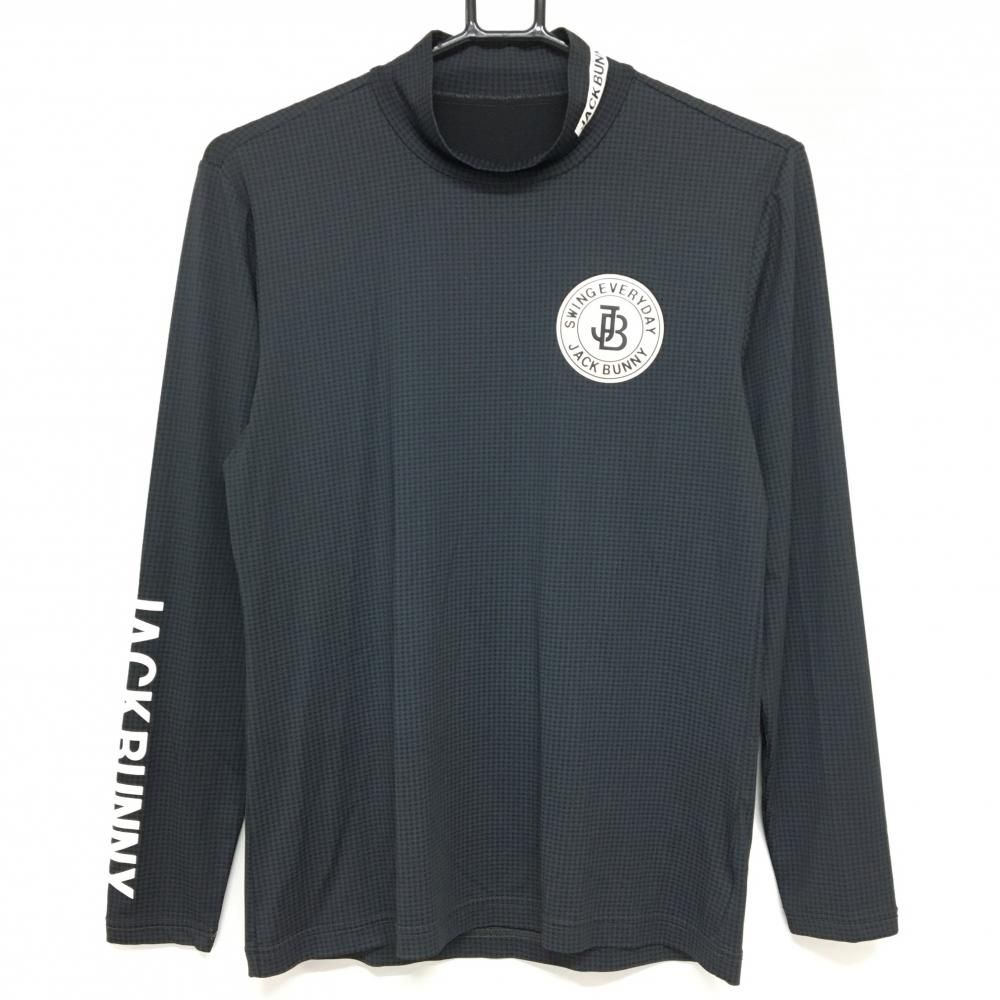 超美品】ジャックバニー 長袖ハイネックシャツ ダークグレー×黒
