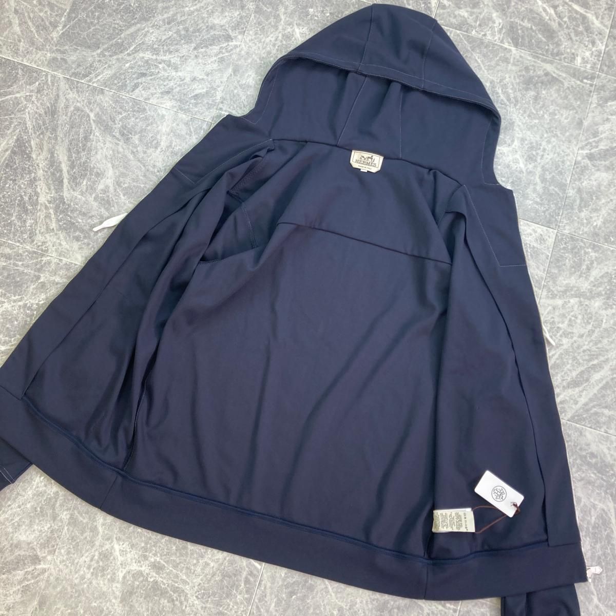 エルメスヴォワルH ナイロン切替パーカー濃紺Lサイズ