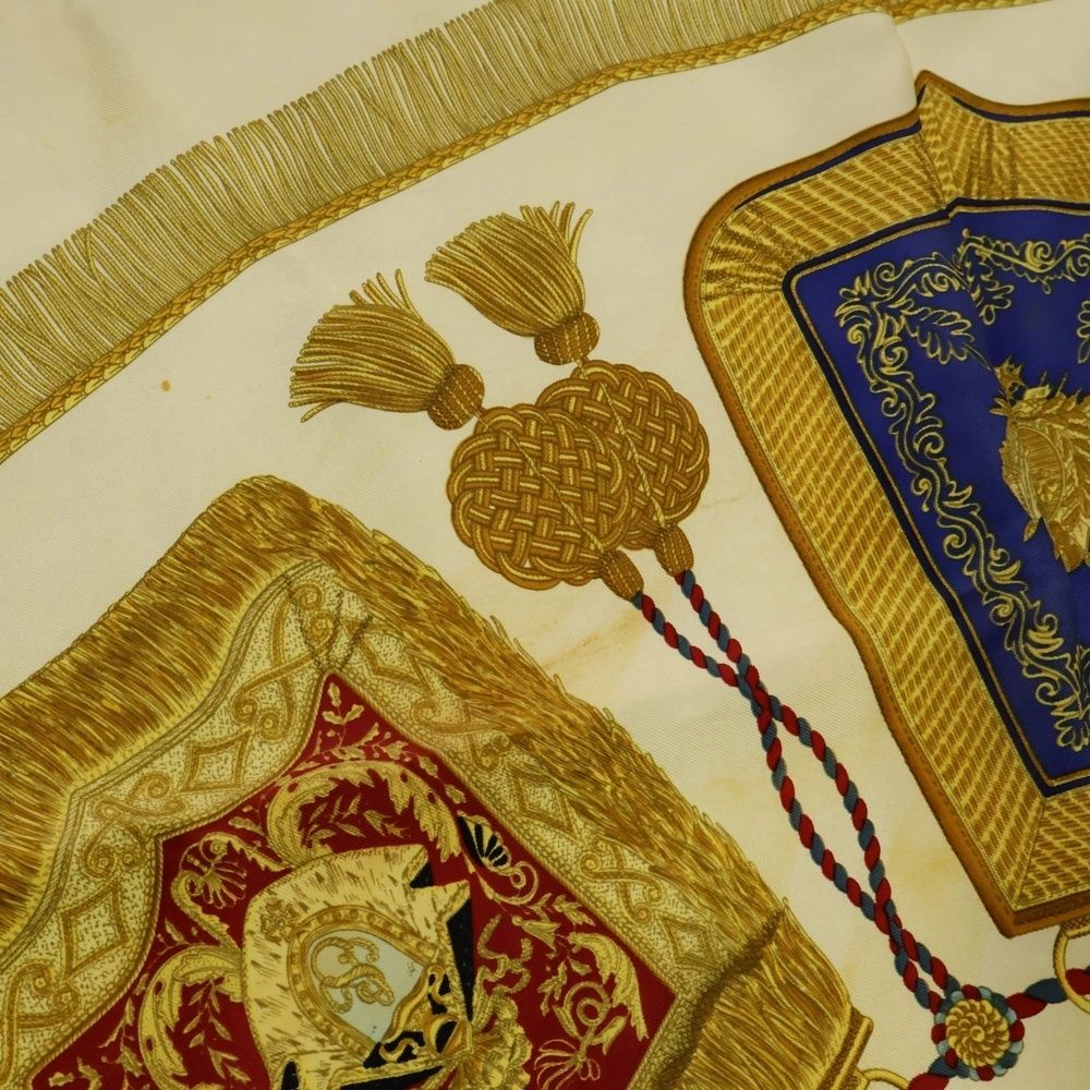 HERMES (エルメス) カレ90 シルク サーベル飾り袋 イエロー マルチ  