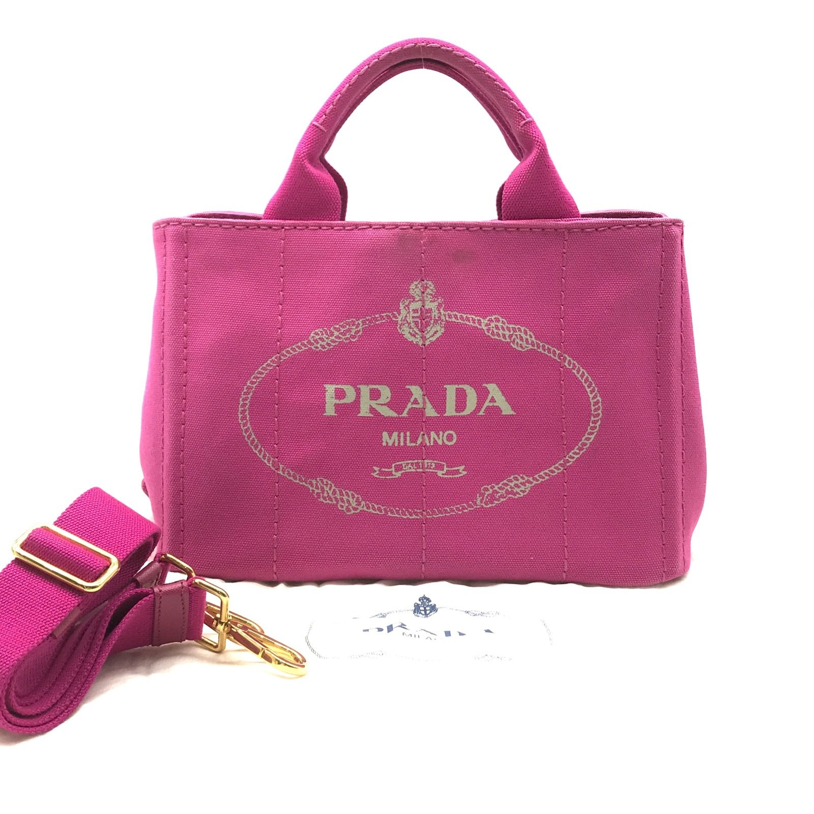 PRADA プラダ ミニ カナパ 2WAY 三角ロゴ キャンバス ハンド