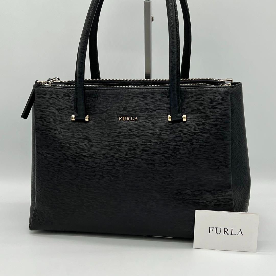 ✨️極美品✨️FURLA ロータス ハンドバッグ トートバッグ ブラック