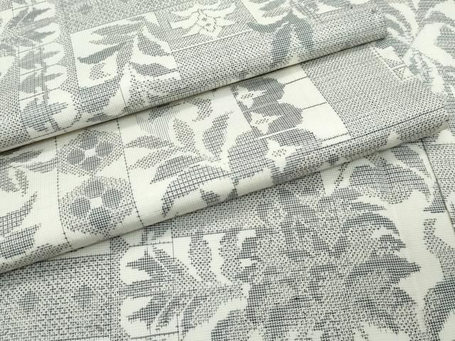 平和屋着物 上 本場大島紬 白大島 9マルキ 更紗花文 証紙付き ♥ CZAA3707s5