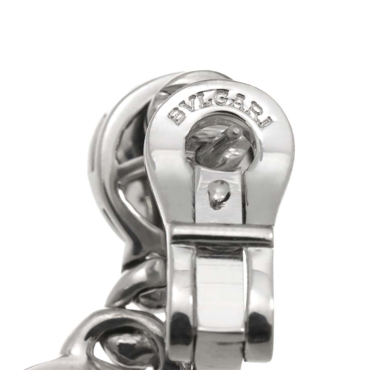 ブルガリ BVLGARI ダブル ロゴ オニキス ピアス K18 WG ホワイト