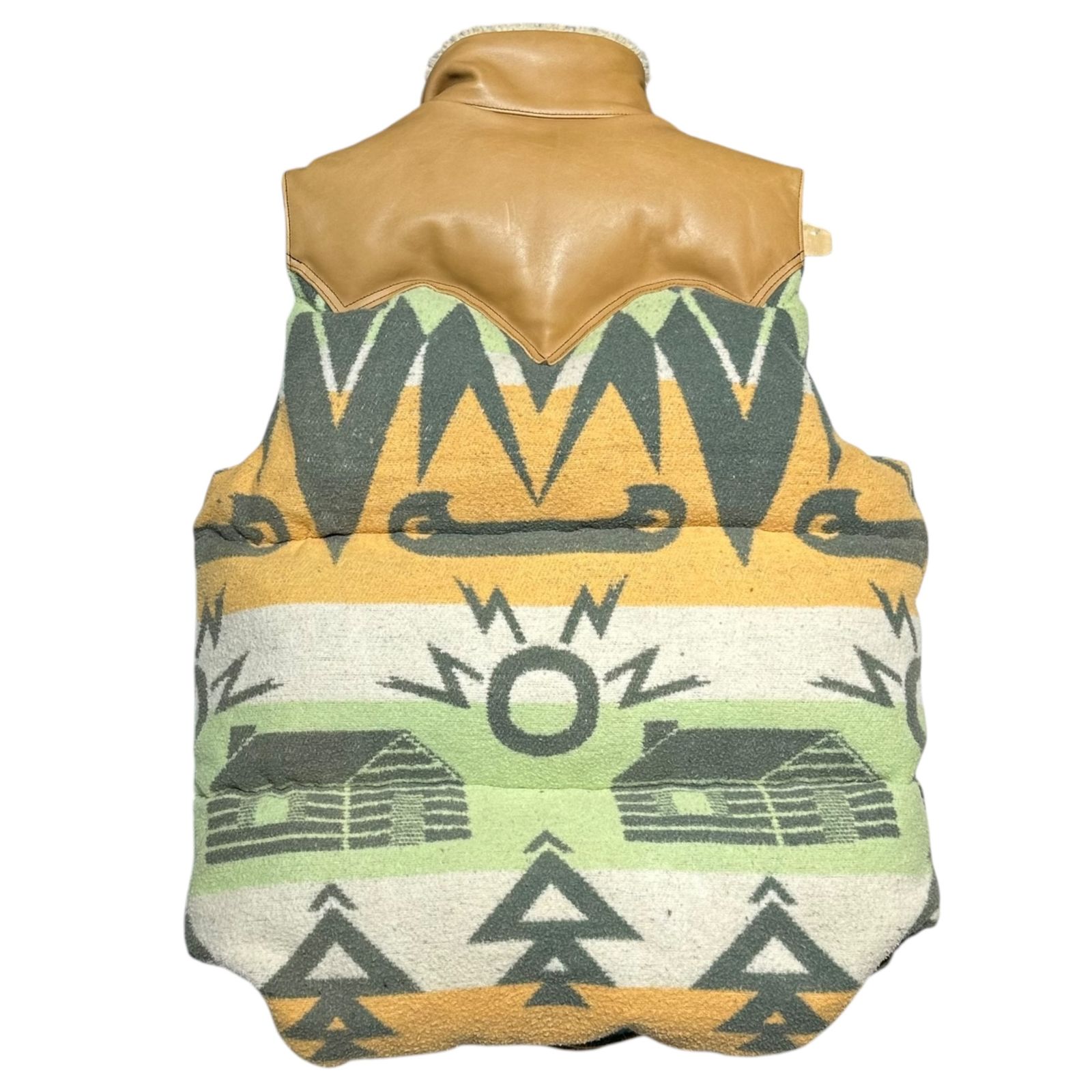 ロンハーマン ロッキーマウンテン レザーヨーク デニム ダウンベスト