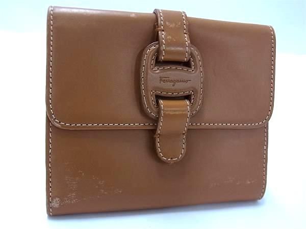Salvatore Ferragamo フェラガモ ヴァラ レザー 二つ折り 財布