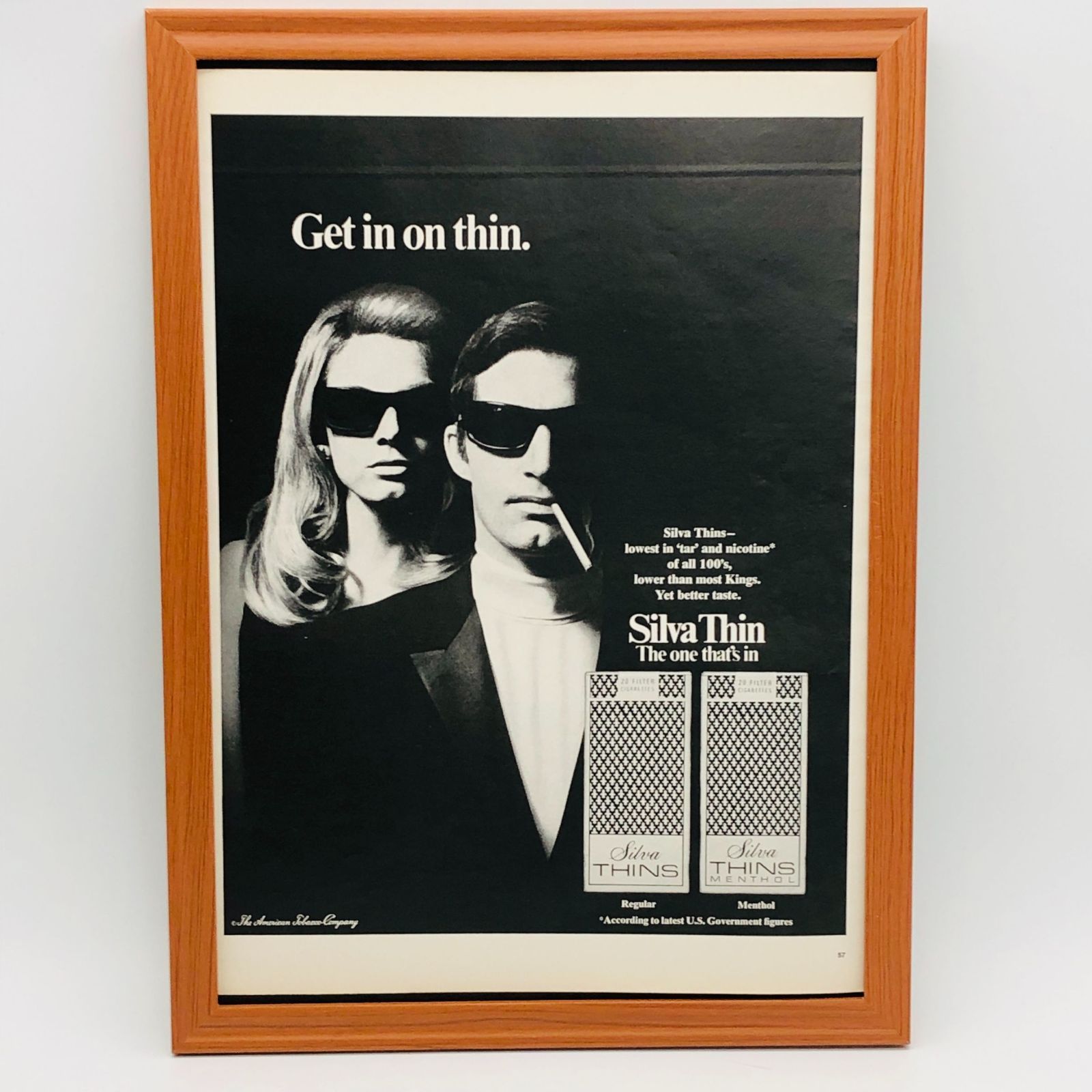 ビンテージ 広告 ポスター 『 シルバシン 煙草 (Silva Thin) 』 1960's