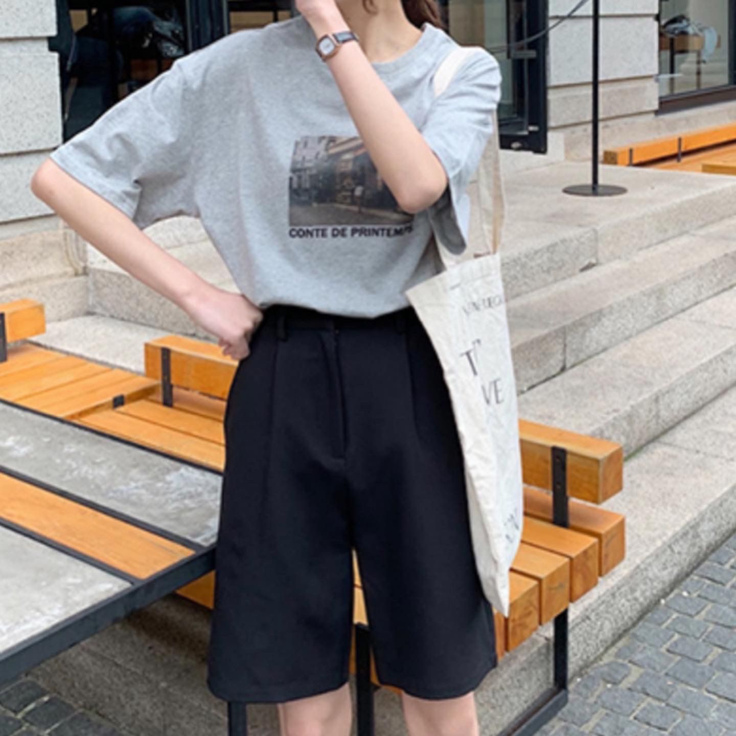ハーパン　女子 きれいめハーフパンツ ハーフパンツ レディース 韓国コーデ 韓国ファッション - メルカリ