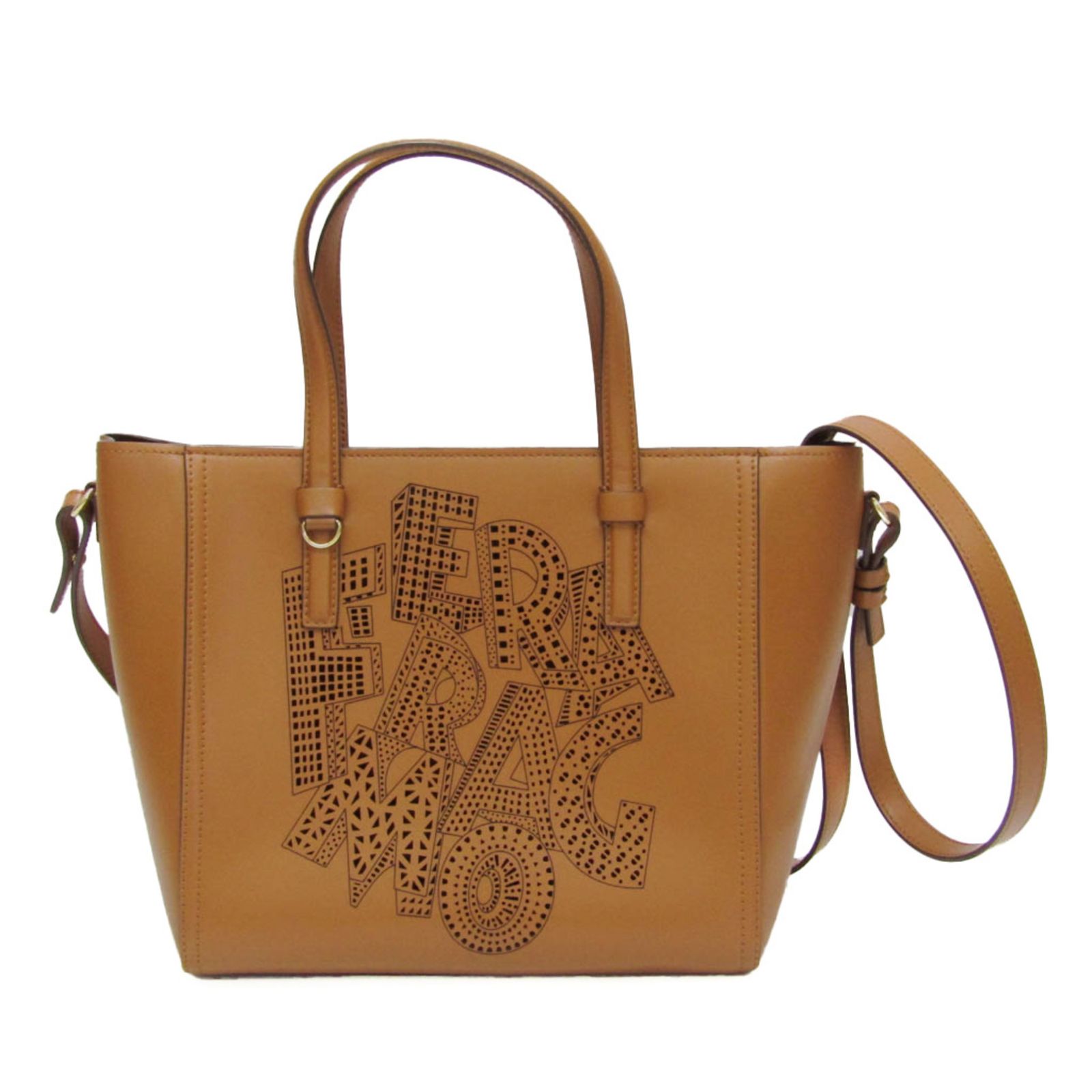 Salvatore Ferragamo ブラウン系レザー ハンドバッグ salvatore ferragamoブラウンレザー ハンドバッグ 【公式通販】