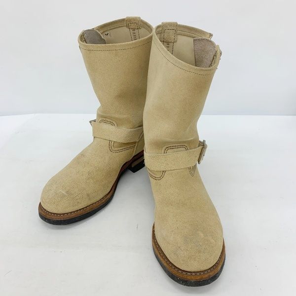REDWING レッドウィング 8268 ASTM SUEDE ENGINEER BOOT エンジニア ブーツ シューズ スエード メンズ US9 ベージュ 靴 DF16323