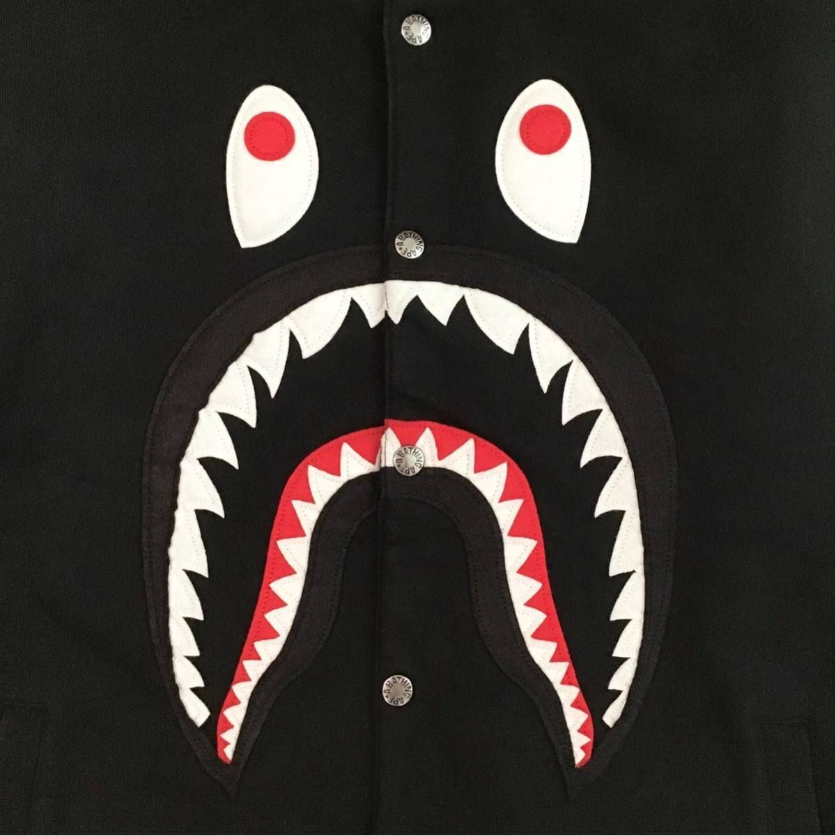 ☆XL☆ SHARK SWEAT VARSITY JACKET black a bathing ape BAPE シャーク スウェット スタジャン  エイプ ベイプ アベイシングエイプ - メルカリ