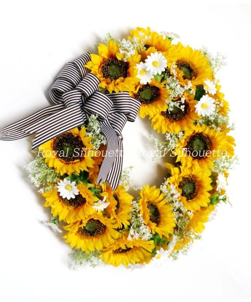 リース フラワー 花 インテリア ひまわり 向日葵 壁掛け ウェディング ガーデン ガーデン挙式 前撮り 花嫁 造花 結婚式 前撮り お洒落 二次会 披露宴 海外挙式 フェイクフラワー 豪華 ガーリー 装飾品 NEXPOTALLINN_EU