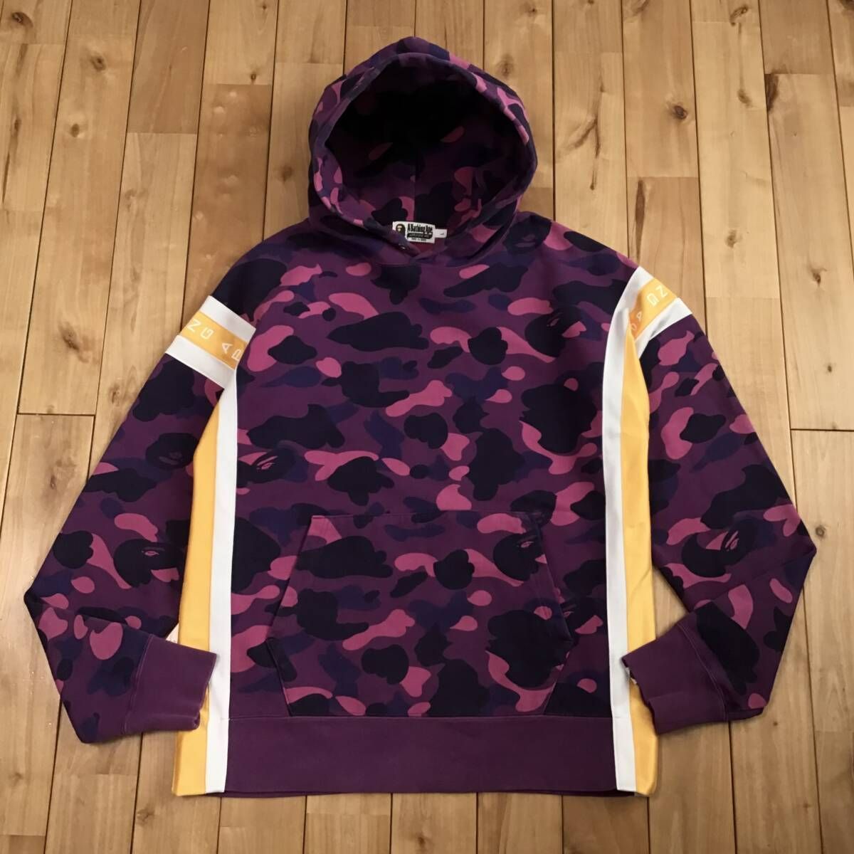 Purple camo BAPE LOGO プルオーバー パーカー Lサイズ a bathing ape  
