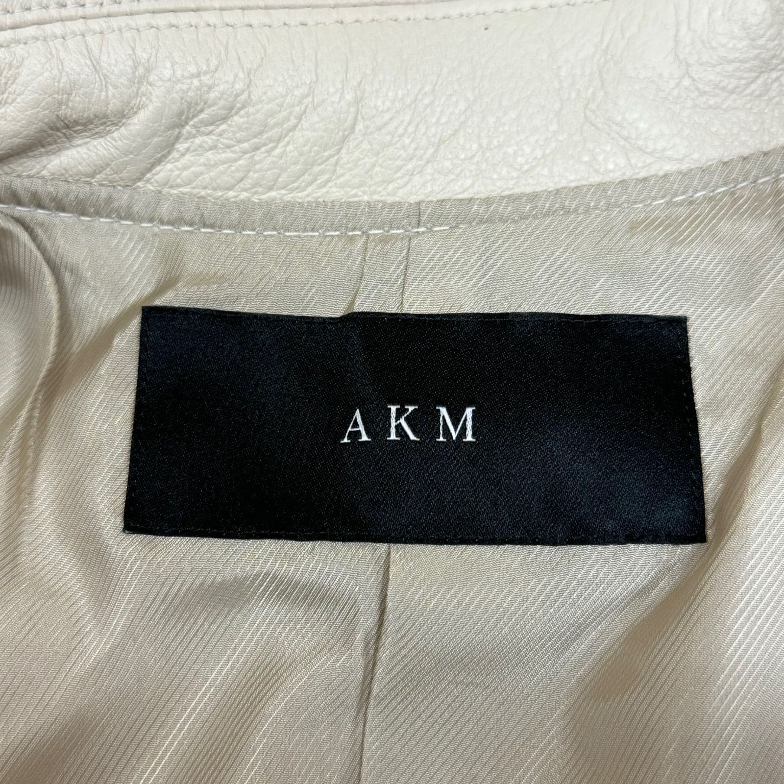 AKM ブラック L シープレザー シングル ライダースジャケット 定価23万 AKM ブラック L シープレザー シングル ライダースジャケット