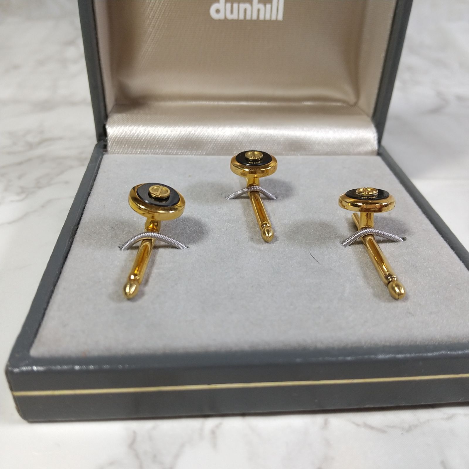 ダンヒル Dunhill ｄロゴ カフス ラペル ピンセット ゴールド