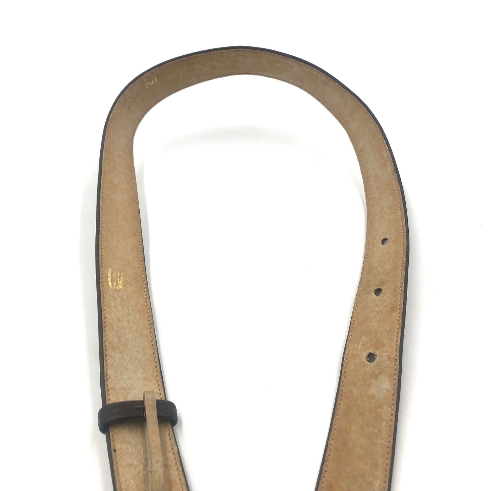 GUCCI レザー インターロッキングGバックル ベルト レディース ブラウン GUCCI グッチ ロゴバックル ベルト レザー 本革 ダークブラウン