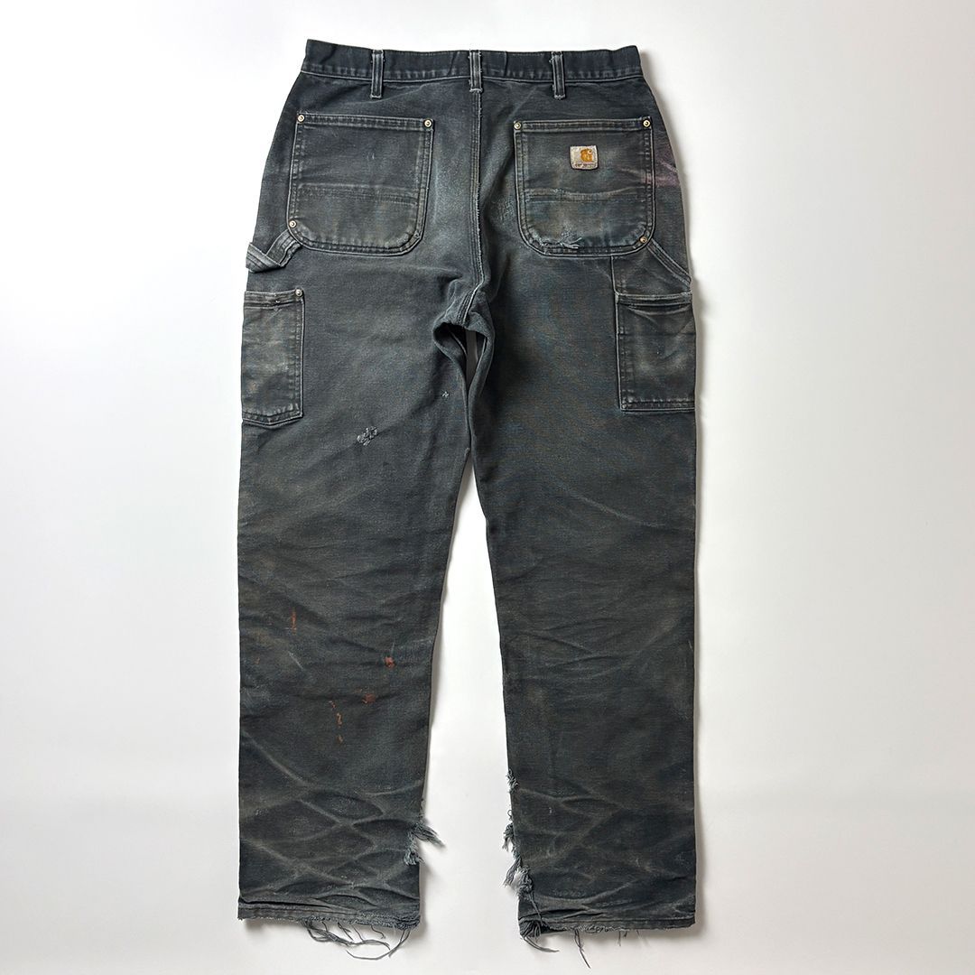 carhartt ダブルニー　usa製 鬼フェード ブラック w34l32 カーハート ダブルニー ペインターパンツ 黒 フェード W34L32