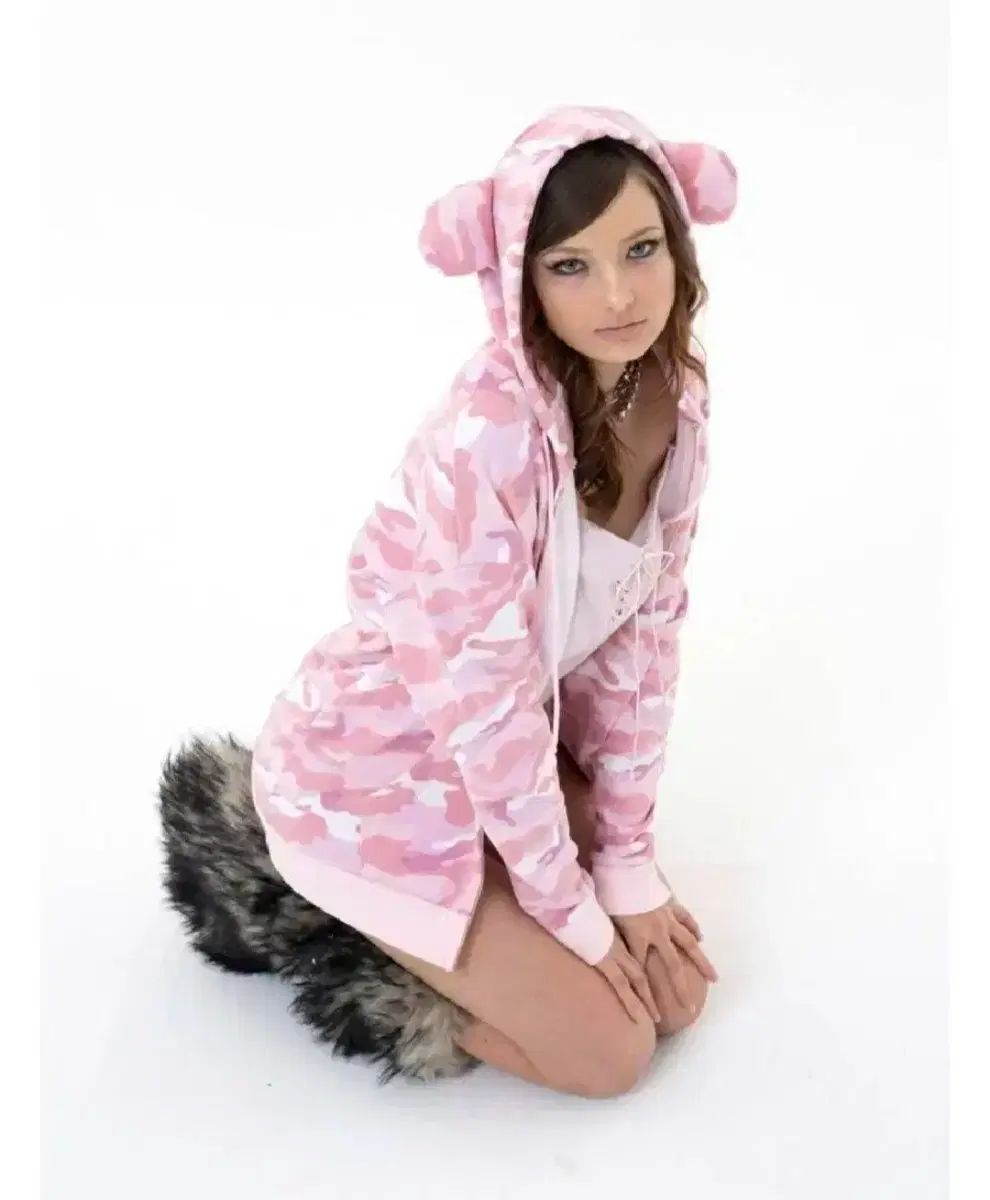 ベイビーメタルクラブ ピンク ベアー カモフラ フードジップアップ